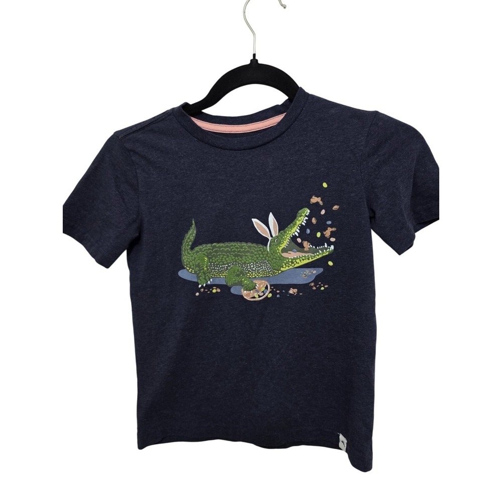 Tommy Bahama‎ Kids Graphic T-Shirt Navy Crocodile Design Cotton Blend Size 5/6